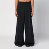 DRIES VAN NOTEN BLACK WOOL WIDE TROUSERS