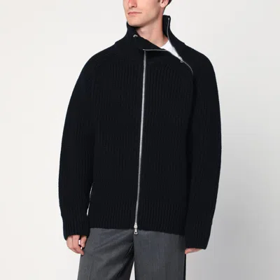 Dries Van Noten Black Wool Zip-up Cardigan