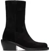 Dries Van Noten Black Zip Boots In Multi