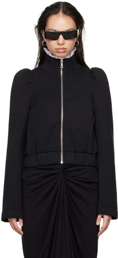 Dries Van Noten Black Zip Cotton Jacket In 900 Black