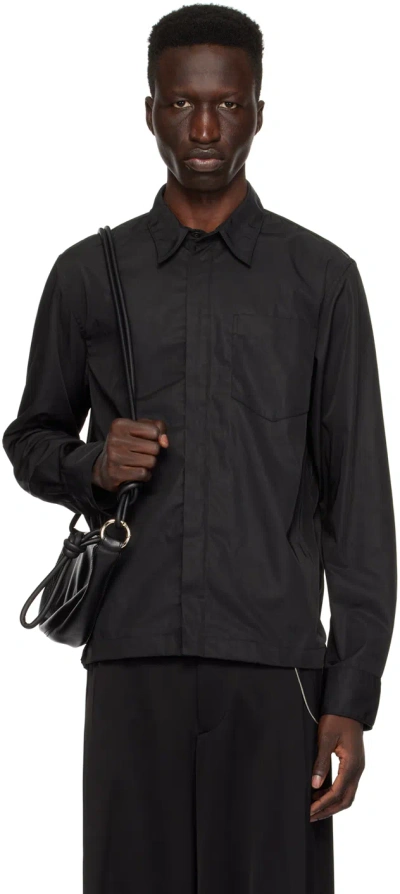 Dries Van Noten Black Zip Shirt In 900 Black