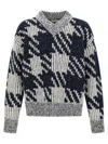 Dries Van Noten Check Wool-blend Sweater In Gray