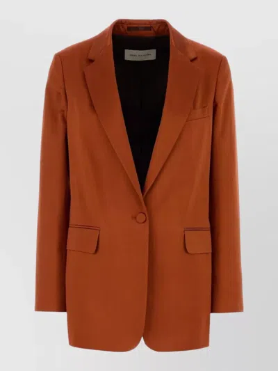 Dries Van Noten Blanchet Blazer Tailored Notch Lapel Jacket In Orange