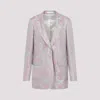 Dries Van Noten Tailored Blazer With Damask Pattern In Light Blue