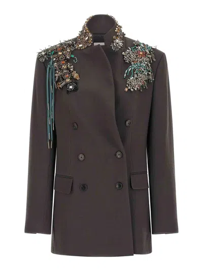 Dries Van Noten Bafya Blazer In Brown