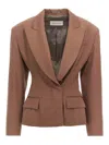 Dries Van Noten 'bohana' Blazer Single-breasted Back Vent In Brown