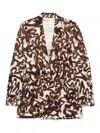 Dries Van Noten Abstract-print Blazer In Brown