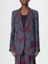 Dries Van Noten Lapel Jacket In Burgundy