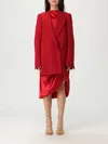 Dries Van Noten Fitted Double Breasted Wool Blazer In Red