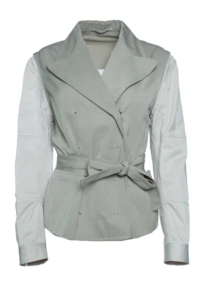 Dries Van Noten , Blazer Trench Coat With Belt In Green