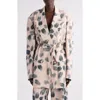 Dries Van Noten Blessy Floral Print Belted Double Breasted Blazer