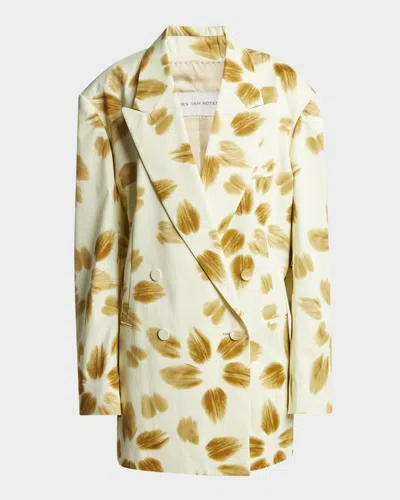 Dries Van Noten Blessy Oversized Double-breasted Jacket In White
