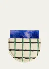 Dries Van Noten Bleu Tartan Handheld Mirror In Bleu Tartan