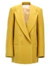 Dries Van Noten 'structured Shoulders' Blazer Featuring Button Detailing In Yellow