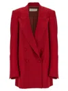 Dries Van Noten Wool Blazer With Covered Buttons And Wide Lapel