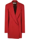 Dries Van Noten Fitted Double Breasted Wool Blazer In Red
