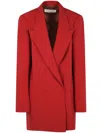 Dries Van Noten Fitted Double Breasted Wool Blazer In Red