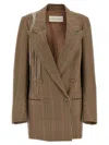 Dries Van Noten Blink Plaid Blazer With Crystal Chains In Multicolor