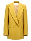 Dries Van Noten 'structured Shoulders' Blazer Featuring Button Detailing In Yellow