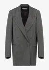 Dries Van Noten Longline Jacket With Notched Lapels And Pockets In Gray