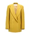 Dries Van Noten 'structured Shoulders' Blazer Featuring Button Detailing In Yellow