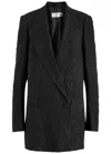 Dries Van Noten Blink Double-breasted Cloqué Blazer In Black
