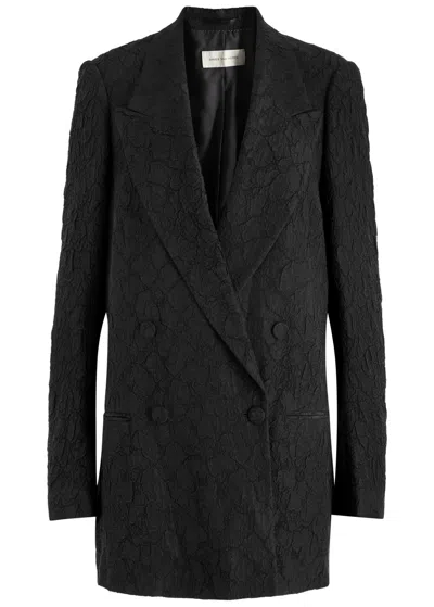 Dries Van Noten Blink Double-breasted Cloqué Blazer In Black
