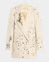 Dries Van Noten Double-breasted Embellished Wool-twill Blazer In Cream
