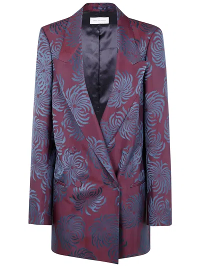 Dries Van Noten "blink 2140" Double Dye Jacquard Jacket In Multi