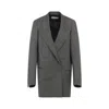 Dries Van Noten Longline Jacket With Notched Lapels And Pockets In Gray