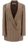 DRIES VAN NOTEN BLINK PLAID BLAZER WITH CRYSTAL CHAINS