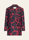 Dries Van Noten Floral Double-breasted Blazer In Red