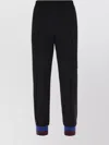 Dries Van Noten Block Design Cuffed Hem Elastic Waistband Trousers In Black