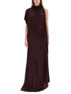 Dries Van Noten Asymmetric One-shoulder Floor-length Top In Red