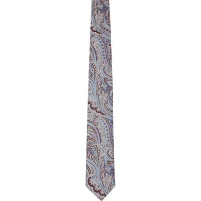 Dries Van Noten Blue & Burgundy Paisley Tie