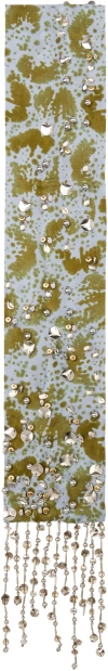 Dries Van Noten Embroidered Silk Scarf In 606 Khaki