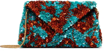 Dries Van Noten Blue & Orange Silk Clutch