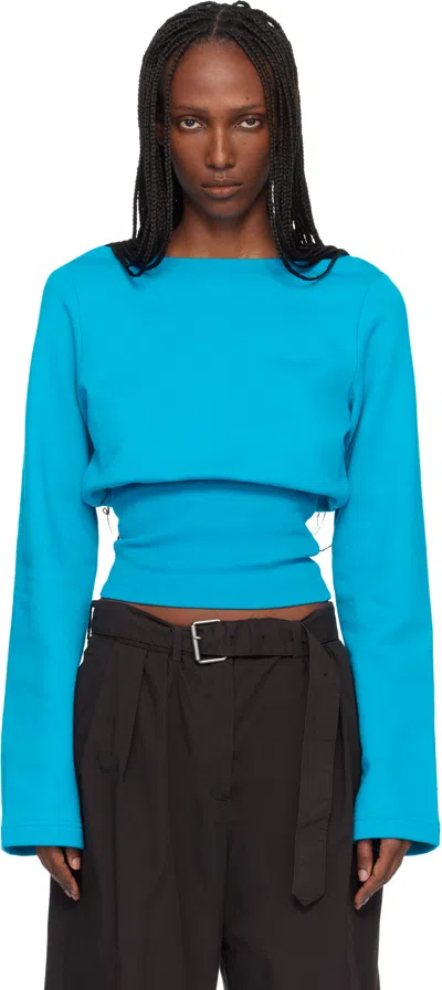 Dries Van Noten Blue Boat Neck T-shirt