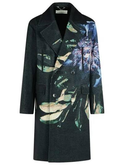 Dries Van Noten Cotton Blend Coat Floral Pattern In Multi