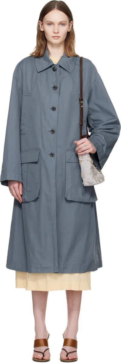 Dries Van Noten Blue Cotton Coat