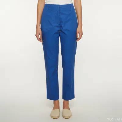 Pre-owned Dries Van Noten Blue Cotton Straight Fit Paola Pants M