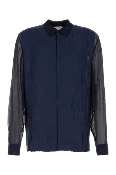 DRIES VAN NOTEN BLUE CREPE CLASENS SHIRT