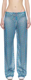 Dries Van Noten Devoré Elasticated Trousers In Blue