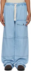 Dries Van Noten Blue Drawstring Jeans In 514 Light Blue