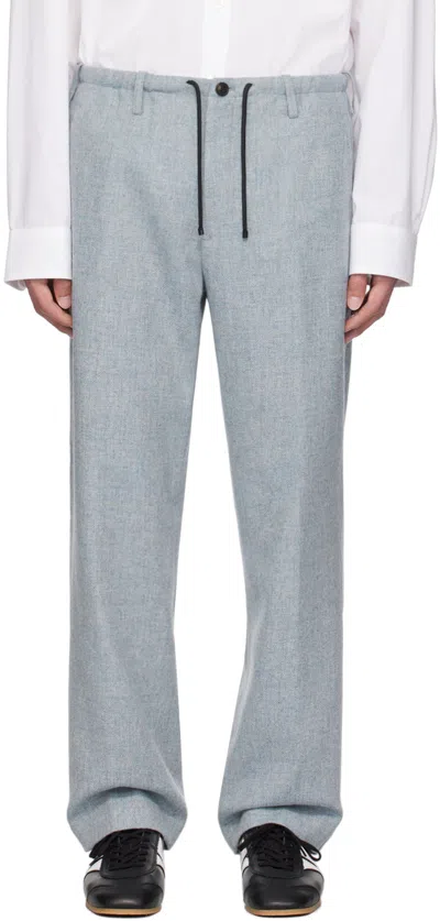 Dries Van Noten Blue Drawstring Pants In 505 Sky
