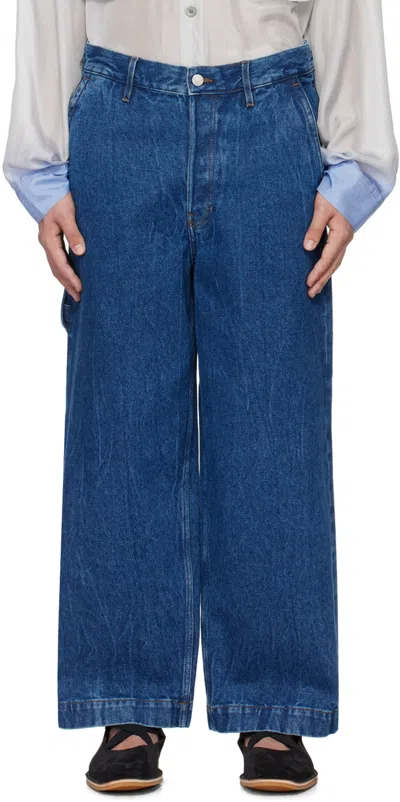 Dries Van Noten Blue Faded Jeans In 504 Blue