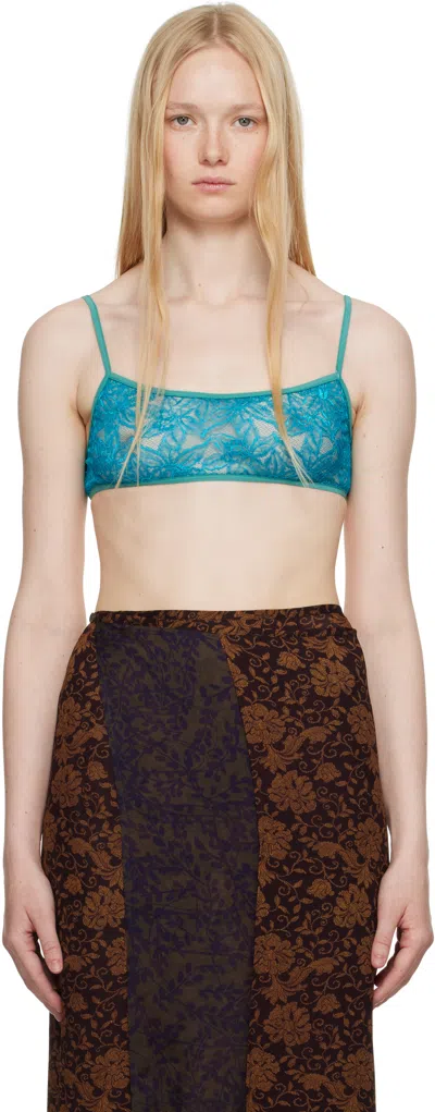 Dries Van Noten Blue Fitted Bralette In 503 Turquoise