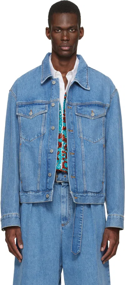 Dries Van Noten Blue Flap Pocket Denim Jacket