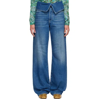 Dries Van Noten Blue Folded Denim Jeans