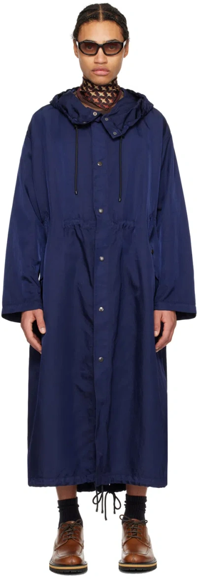 Dries Van Noten Blue Garment-dyed Coat In 504 Blue